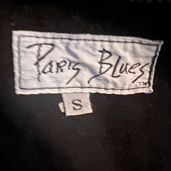 - Paris Blues Vintage Black Jean Jacket Sheer Flower Print Sleeves - Size … - Picture 5 of 11